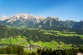 Dachstein Mountains over Schladming, Northern Limestone Alps, Austria Royalty Free Stock Photo