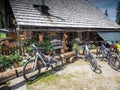 DACHSTEIN SALZKAMMERGUT, AUSTRIA - 06/17/2010. Bikes in front of restaurant