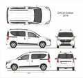 Dacia Dokker Passenger Mini Van 2019 Blueprint Royalty Free Stock Photo