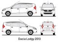 Dacia Lodgy 2013 blueprint illustration Royalty Free Stock Photo
