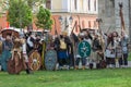 Dacian soldiers in battle costume, Alba Iulia, Romania