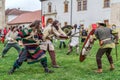 Dacian soldiers making a demonstration of fighting