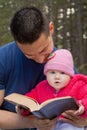 Dad and Baby Daughter Reading Bible