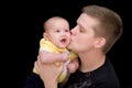Dad and baby son - Kiss