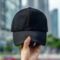 Dad Cap Mockup black baseball Hat Mockup Hand Holding Dad Hat mockup For Print On Demand, Baseball Field Background Mockup