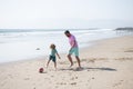 dad and child having fun outdoors. childhood and parenting. family holidays. sport activity. Royalty Free Stock Photo