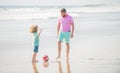 dad and child having fun outdoors. childhood and parenting. family holidays. Royalty Free Stock Photo