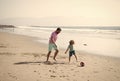 dad and child having fun outdoors. childhood and parenting. family holidays. sport activity. Royalty Free Stock Photo