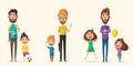 Dad and children character. Cartoon vector illustration Royalty Free Stock Photo