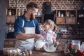 Dad and daughter cooking Royalty Free Stock Photo