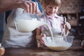 Dad and daughter cooking Royalty Free Stock Photo