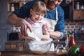 Dad and daughter cooking Royalty Free Stock Photo