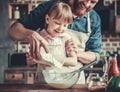 Dad and daughter cooking Royalty Free Stock Photo