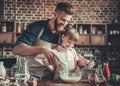 Dad and daughter cooking Royalty Free Stock Photo