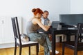 Dad and daughter spending time together at home Royalty Free Stock Photo