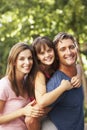 Dad Giving Daughter Piggyback On Family Walk Royalty Free Stock Photo