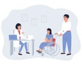 Dad and his disabled daughter at a pediatrician Royalty Free Stock Photo