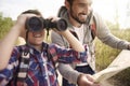 Dad with his son exploring new places Royalty Free Stock Photo