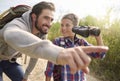 Dad with his son exploring new places Royalty Free Stock Photo