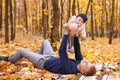 Dad holding baby girl in hands Royalty Free Stock Photo