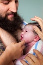 Dad Holding Newborn Family Hands