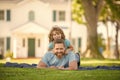 dad with kid on summer day. parenting and fatherhood. fathers day. Royalty Free Stock Photo