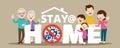 Dad Mom Daughter Son grandparent stay safe campaign to stay at home