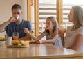 Family have lunch outdoors Royalty Free Stock Photo