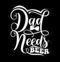 Dad Needs Beer, Fathers Day Vintage Design, Love you Dad, Beer Element Dad Gift Shirts Design
