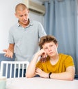 Dad shouting at his son Royalty Free Stock Photo