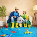 Dad and son enjoy a fishing trip Royalty Free Stock Photo