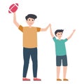Dad son, fatherhood Vector Illustration icon which can be easily modified
