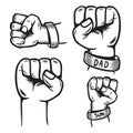 Dad and son Fist Bump Happy Father`s Day Family. line doodle art design. logos or icons vector illustration