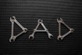 Dad Written with Wrenches on a Black Background