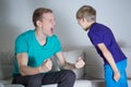 Dad yelling at his son Royalty Free Stock Photo