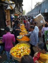 Dadar flower market Mumbai India Royalty Free Stock Photo