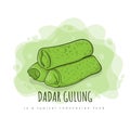 Dadar gulung cake is a cake made from cassava that can be found in Indonesia with cartoon design