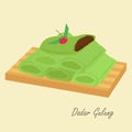 Indonesian Traditional Cake, Dadar Gulung Cartoon Vector Royalty Free Stock Photo