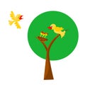 Cute birds family. Vector colorful illustration. Royalty Free Stock Photo