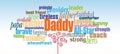 Daddy Fathers Day word montage graphic background