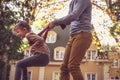 Daddy have play with his little girl. Royalty Free Stock Photo