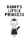 Daddy`s little princess - Cute hand drawn fun nursery poster with handdrawn lettering in scandinavian style. Royalty Free Stock Photo