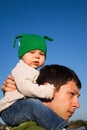 On Daddy's Shoulders Royalty Free Stock Photo