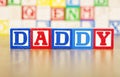 Daddy Spelled Out in Alphabet Building Blocks Royalty Free Stock Photo