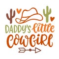 Daddys Little Cowgirl. Fathers Day Gift Card Royalty Free Stock Photo