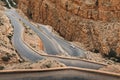 Dades Gorge mountain canyon. Famous Morocco tourist landmark, R704 way. Aerial Royalty Free Stock Photo