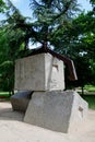 Dados de HormigÃÂ³n Sculpture, El Retiro Park, Madrid, Spain