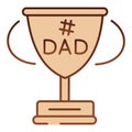 Dads winner cup flat icon. Fathers day award brown icons in trendy flat style. Winner goblet gradient style design