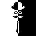 Silhouette of a male figure. Stylish icon. Royalty Free Stock Photo