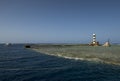 Daedalus Reef and lighthouse in the middle of the Red Sea Royalty Free Stock Photo